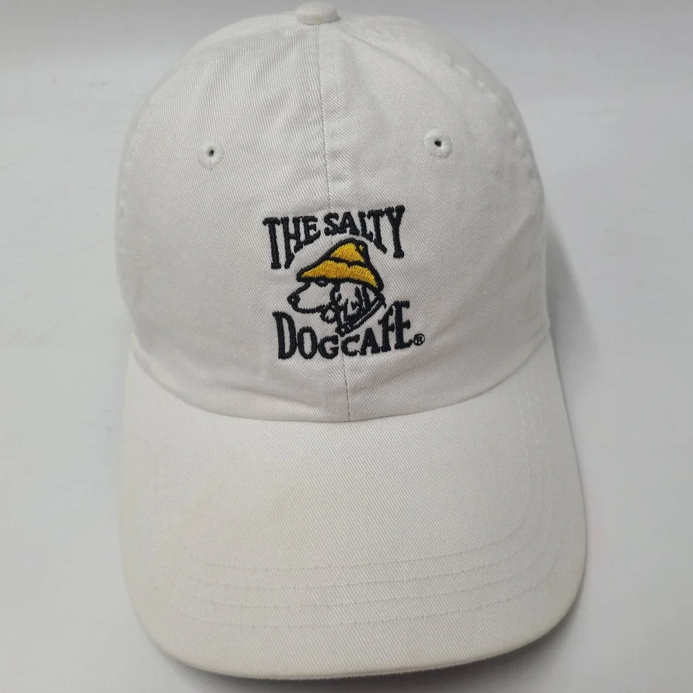 The Salty Dog Cafe Hat Adjustable (Fits Small) Ahead White Hilton Head Island